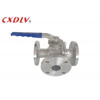 Quality Full Bore SS 3 Way Flanged Ball Valve T / L Port Floating Valve for sale