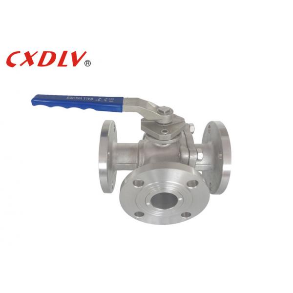 Quality Full Bore SS 3 Way Flanged Ball Valve T /  L Port Floating Valve for sale