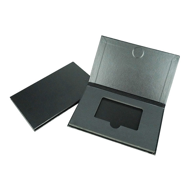 China Luxury Black Paper Card Box Packaging Custom Rigid Book Business Credit Wedding Gift Card Box factory