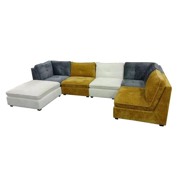 Quality L Shape Modern Modular Sectional Sofa Anti Fading Multicolor for sale