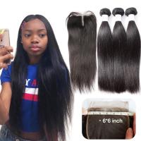 China 100 Unprocessed Virgin Brazilian Hair For Lady , 6 X 6 Lace Closure With Bundles factory