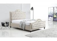 China Upholstered Silver Crushed Velvet Double Bed With Diamonds Plush Design factory