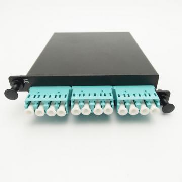 Quality MPO-LC MPO panel OM3 0.9mm 12 port Cold Rolled Steel Sheet MPO Cassette for sale