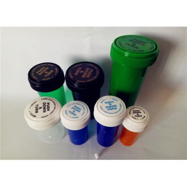 Quality Smooth Child Resistant Reversible Cap Vials , Odorless Medicine Pill Bottles for sale