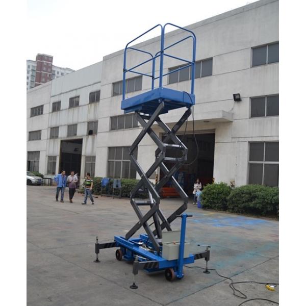Quality Blue Push Motorcycle Scissor Lift Platform 3 Meter High / 500Kg Loading for sale