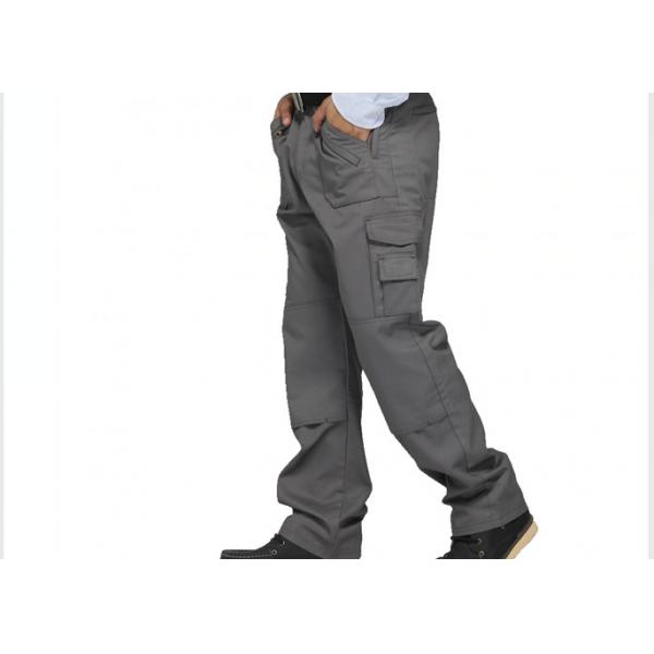 Quality Twill Woven Fabric Mens Multi Pocket Work Trousers With Zipper Tear Resistant for sale