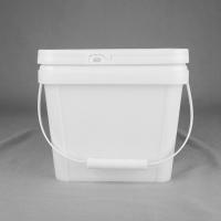 Quality 1 Gallon 3.5L Plastic Square Pail With Lid Excellent Seal Ability for sale