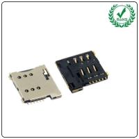 China Micro Sim Card Adapt Push Push SMT Type H=1.35 6 Pin Slot Socket Connector factory