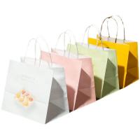 Quality Offset Printing Portable Kraft Paper Bags For Cake Boxes 21*14*19cm for sale