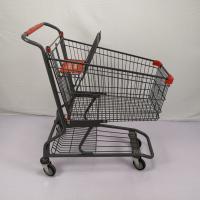 Quality American Style 125L Steel Shopping Cart With 4" PU Wheels Large Metal Trolley for sale