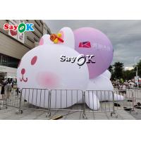 China Rabbit Model Inflatable Cartoon Characters With RGB Led Lighting Outdoor Mall Decor for sale