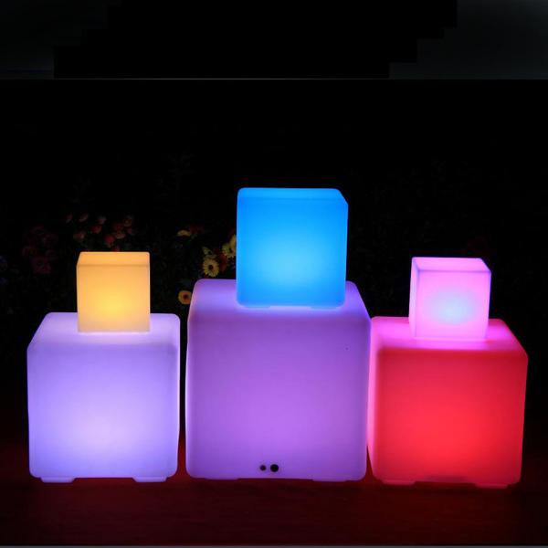 Quality 40cm Outdoor LED Cube Light Stools Rechargeable Wireless For Events for sale