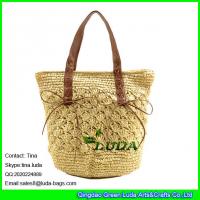 China LUDA hand knitting straw tote bag natural paper straw women bag for sale