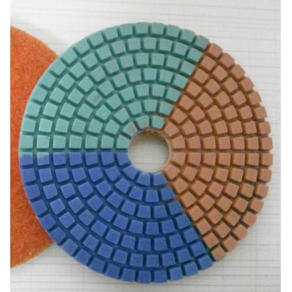 Quality Tripple Color Wet Diamond Polishing Pads For Concrete / Marble 3-5 Inches for sale