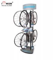 China Enrich Client Involvement Metal Display Rack Bicycle Accessories Retail Display Floor Stand factory