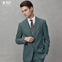 China Formal Business Jacket in Grass Green Wool/Silk Fabric for Men's Slim Fit and Design factory