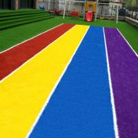 china Rainbow Coloured Fake Grass For School Playground 25mm Pile CE Standard