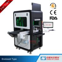 China High Precision Big Enclosed Fiber Laser Marking Machine 100W with Conveyor factory