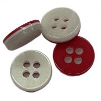 Quality Plastic Three Layers 4 Hole Shirt Buttons Double Flat Four Hole In 16L For for sale