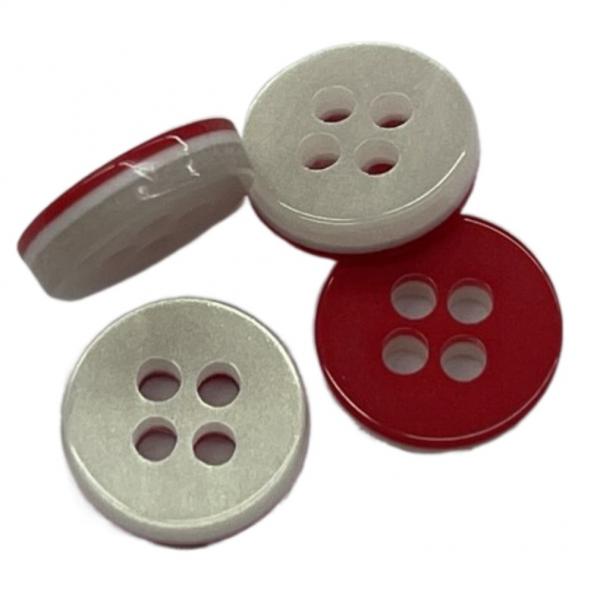 Quality Plastic Three Layers 4 Hole Shirt Buttons Double Flat Four Hole In 16L For Garment Accessories And Shirt for sale
