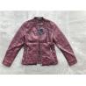 China Polished Sliver Pu Leather Jacket Womens With Quilting Burgundy Tw75948 factory