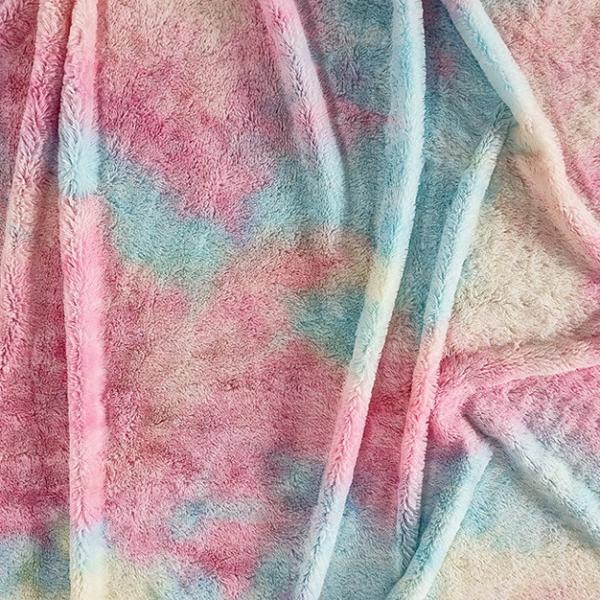 Quality Tie Dyed Gradient Artificial Fur Fabric Rabbit For Clothes Toy Handbag Upholstery for sale