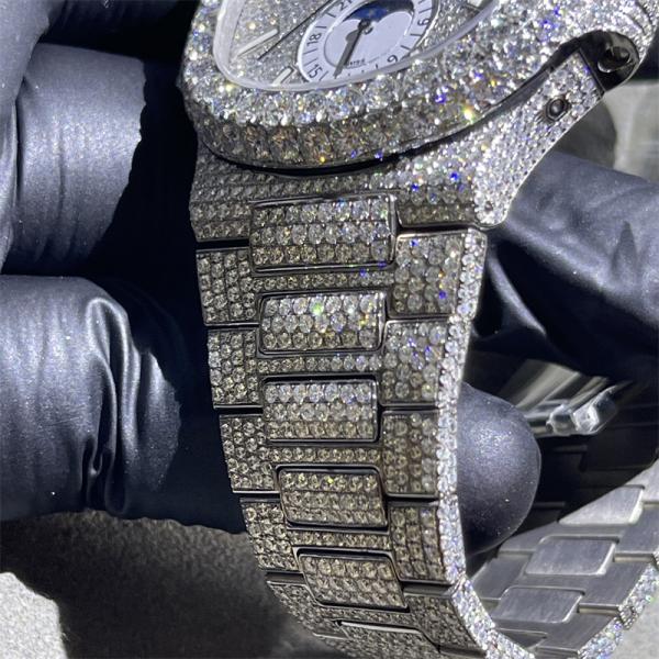 Quality GRA Custom Moissanite Watches Waterproof Jewelry Diamond Watch For Rap Star for sale