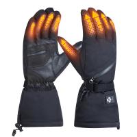 China 7.4V Battery Rechargeable Heated Gloves Black Winter Snow Proof factory