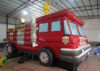 China Funny Firetruck Inside Bounce House , Kindergarten Baby Indoor Inflatable Bouncer factory