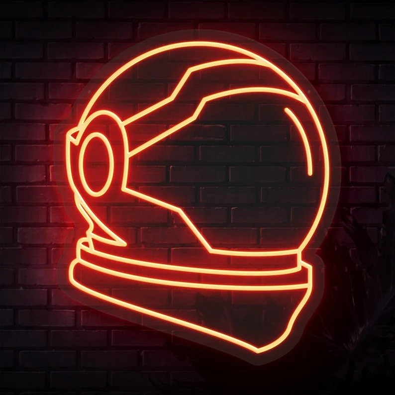 China Astronaut Helmet Custom Neon Sign Silicone Acrylic For House / Wall Decoration factory