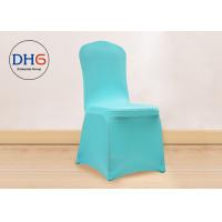 China Sitting Pretty Wedding Chair Covers Light Blue Environmental Friendly For Resturant factory