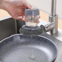 China Stainless Steel Sponges Wool Scrubbers With Soap Dispenser factory