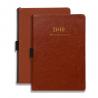 China Brown Leather Weekly Monthly Academic Planner Premium Thick Paper With Pen Loop factory