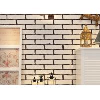 China White Fake Brick Wall Covering / Removable PVC Vinyl Wallpaper Friction - Resistance factory
