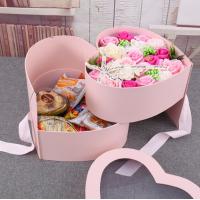 China Exquisite Gift Packaging Boxes Romantic Round Double Layer Rotating Soap Flower Box factory