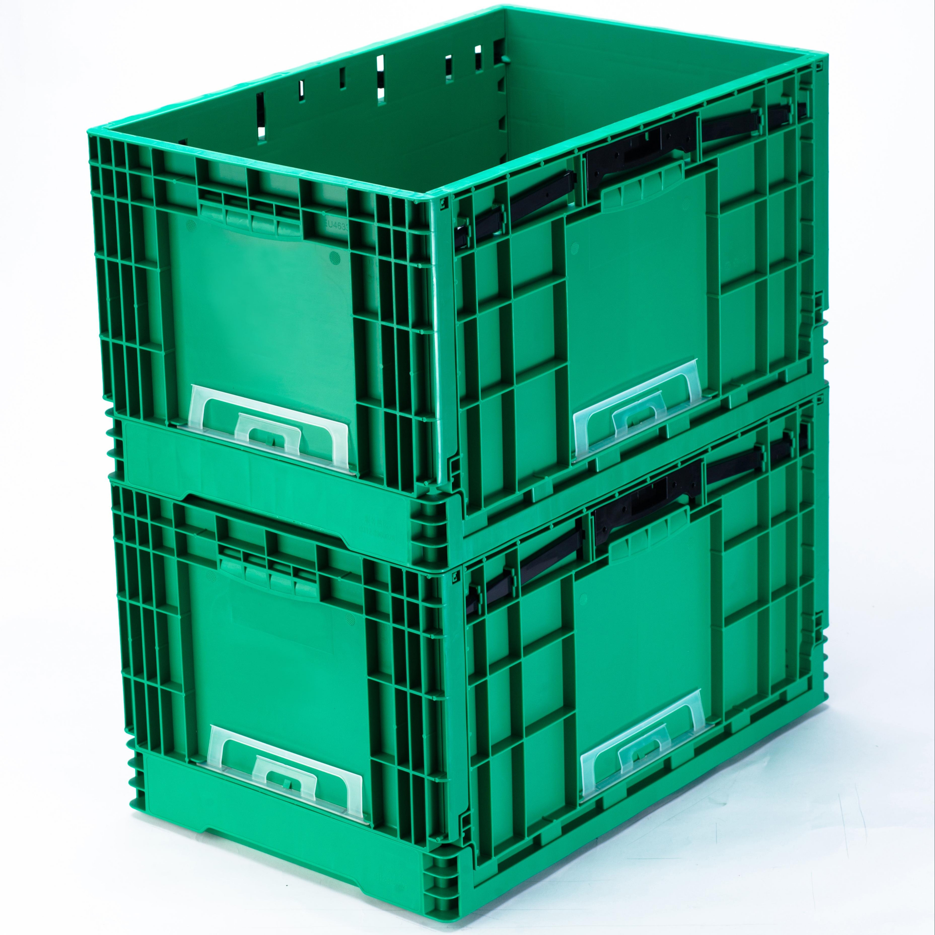China PP Warehouse Stackable Storage Containers Folding Plastic Turnover Crate Box 400*300*230mm factory