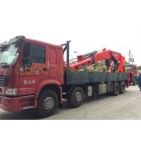 China Telescopic 100T Truck Mounted Boom Crane , Lorry Mounted Crane In Red Color factory