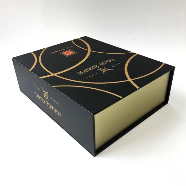 Quality Custom Black Solid Magnetic Gift Box Packaging With Clear Window Foam Insert for sale