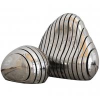 Quality Speckled Stone Stainless Steel Sculpture Hollow Metal Outdoor Statues Sculptures for sale