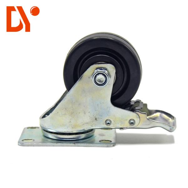 Quality Flat Industrial Caster Wheels Anti Static Black Color 100kg Loading Capacity for sale