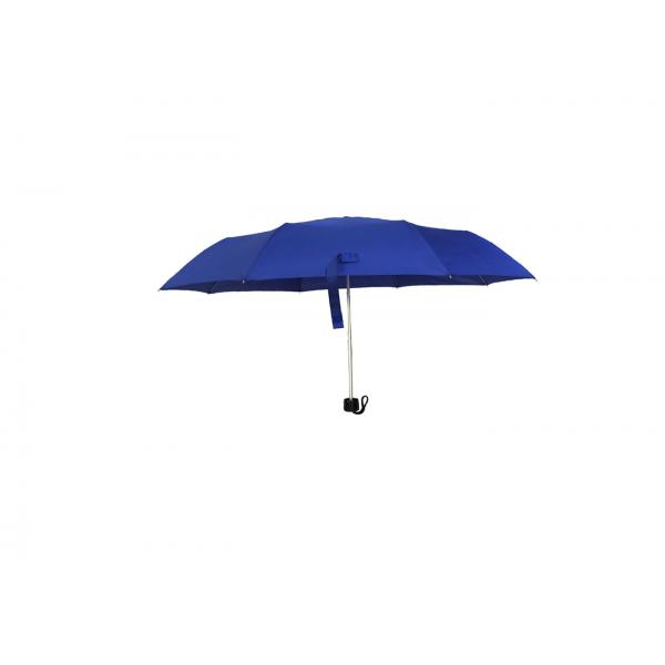 Quality Customized Blue Foldable Umbrella Super Light Pongee Fabric Aluminum Frame for sale