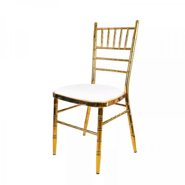 Quality Elegant Metal Frame Soft Catering Gold Gilded Chairs Scratch Resistant for sale