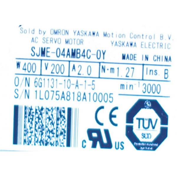 Quality OMRON YASKAWA Electric AC 1.27N.m SERVO MOTOR SJME-04AMB4C-OY 400W 2.0A for sale