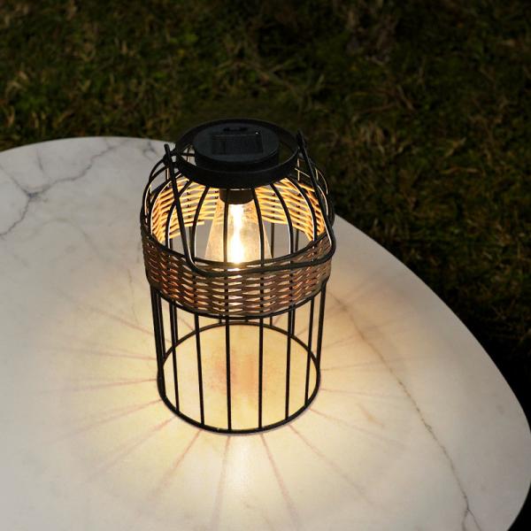 Quality Outdoor Solar Rattan Garden Lanterns Waterproof 3500K Warm White for sale