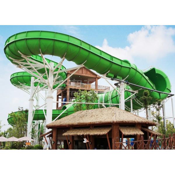 Quality Large Custom Water Slides / Water Amusement Play Equipment For Families By Raft Or Body for sale
