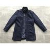 China Mens Cavalry Twill Coat Navy Color With Funnel Collar Plastic Zip Through TW85493 factory