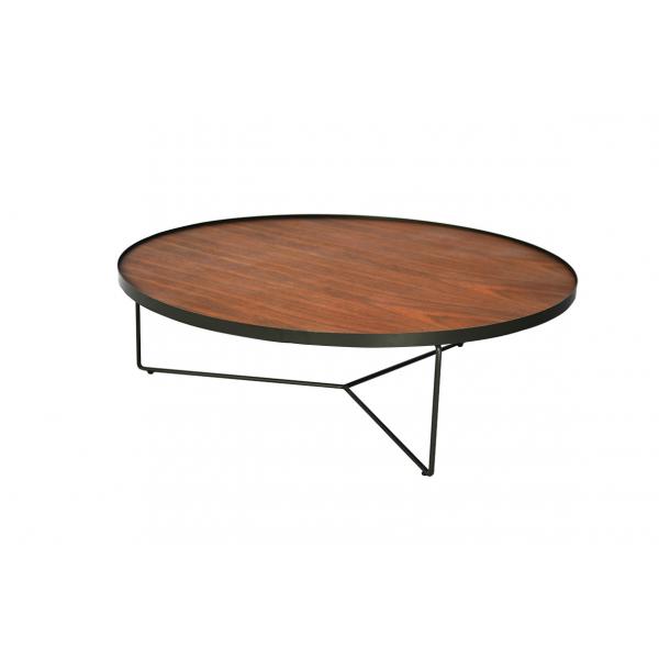 Quality Customized Round Metal Frame Coffee Tables Steady Solid Wood Coffee Table for sale