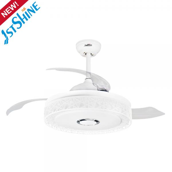 Quality Color Changing 3000K Retractable Ceiling Fan Light For Hotel Bedroom for sale