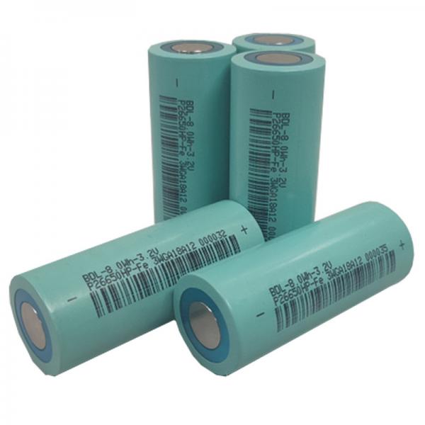 Quality 26650 2500mAh 3.2V Lithium LiFePO4 Batteries Cell 8Wh For Solar System for sale