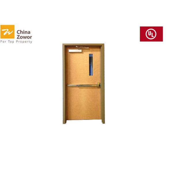Quality Gray Color UL Listed Insulated Steel Fire Door With 5 mm Glass Ceramic for sale